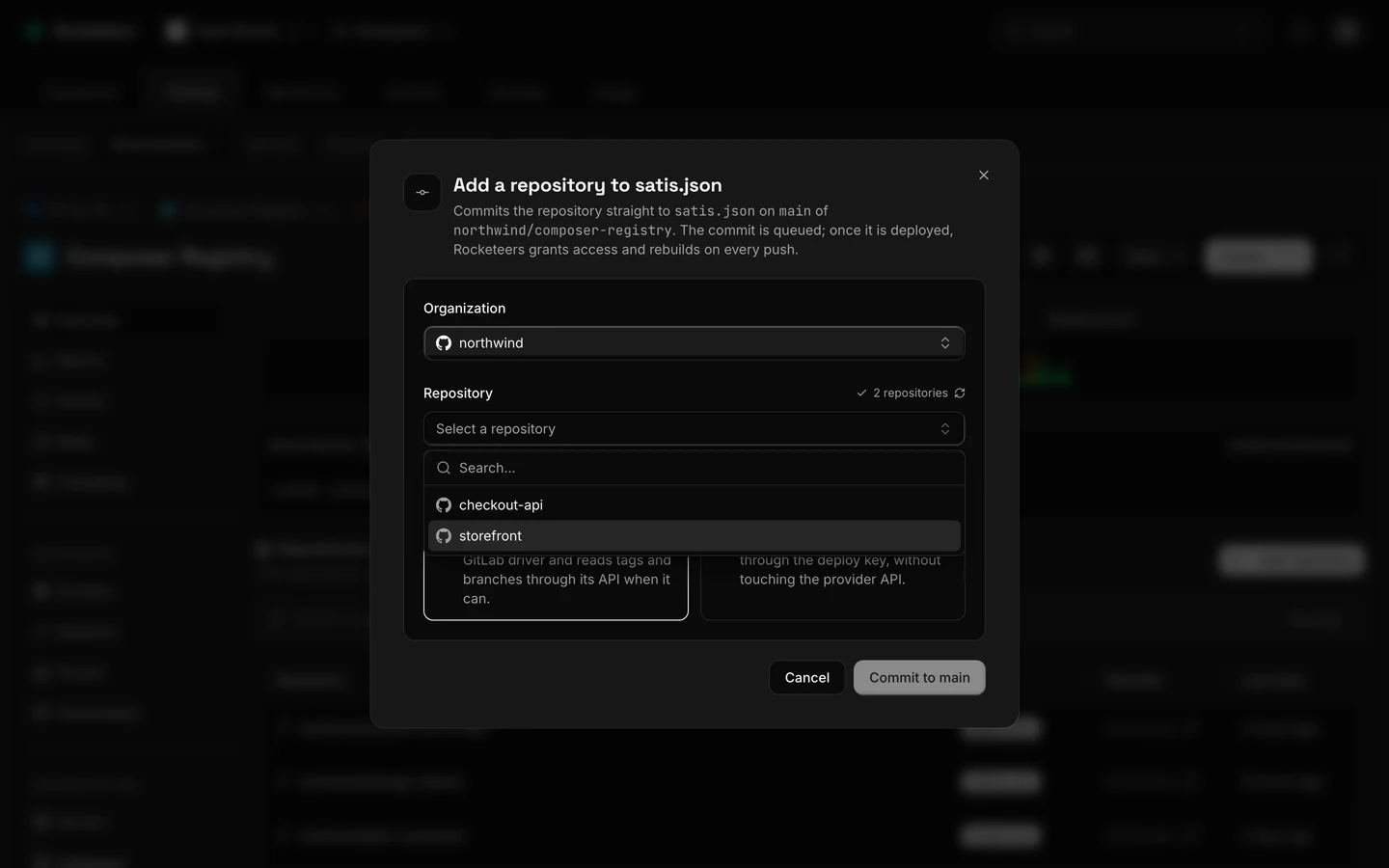 Connect private repositories
